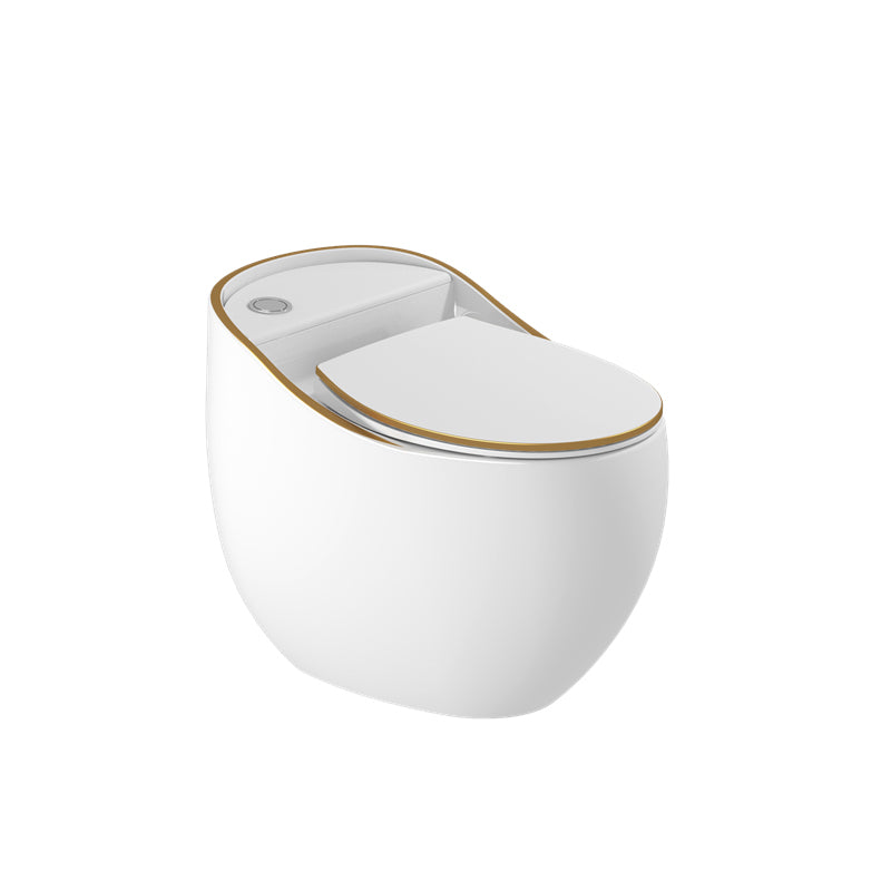 Contemporary Flush Toilet Floor Mounted Siphon Jet Porcelain Toilet Bowl White Gold Clearhalo 'Bathroom Remodel & Bathroom Fixtures' 'Home Improvement' 'home_improvement' 'home_improvement_toilets' 'Toilets & Bidets' 'Toilets' 7285156