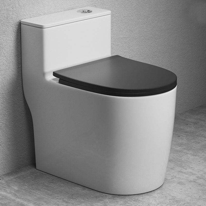 Traditional Ceramic Toilet Bowl Floor Mounted Urine Toilet for Bathroom White/ Black Toilet with Sprayer Clearhalo 'Bathroom Remodel & Bathroom Fixtures' 'Home Improvement' 'home_improvement' 'home_improvement_toilets' 'Toilets & Bidets' 'Toilets' 7285165