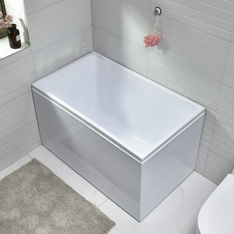 Modern Stand Alone White Bath Acrylic Rectangular Soaking Bathtub Left Tub Clearhalo 'Bathroom Remodel & Bathroom Fixtures' 'Bathtubs' 'Home Improvement' 'home_improvement' 'home_improvement_bathtubs' 'Showers & Bathtubs' 7285232
