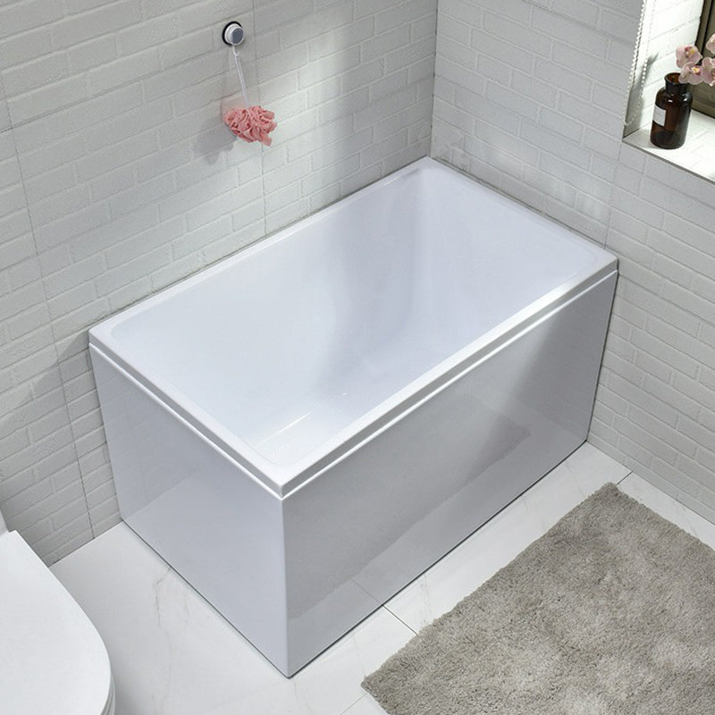 Modern Stand Alone White Bath Acrylic Rectangular Soaking Bathtub Right Tub Clearhalo 'Bathroom Remodel & Bathroom Fixtures' 'Bathtubs' 'Home Improvement' 'home_improvement' 'home_improvement_bathtubs' 'Showers & Bathtubs' 7285235