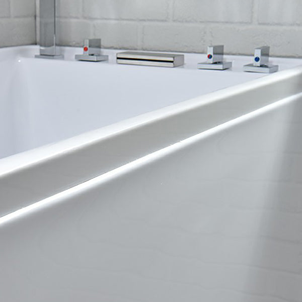 Modern Stand Alone White Bath Acrylic Rectangular Soaking Bathtub Clearhalo 'Bathroom Remodel & Bathroom Fixtures' 'Bathtubs' 'Home Improvement' 'home_improvement' 'home_improvement_bathtubs' 'Showers & Bathtubs' 7285241