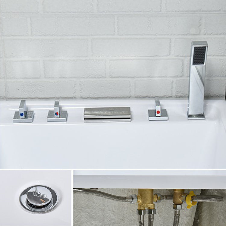 Modern Stand Alone White Bath Acrylic Rectangular Soaking Bathtub Clearhalo 'Bathroom Remodel & Bathroom Fixtures' 'Bathtubs' 'Home Improvement' 'home_improvement' 'home_improvement_bathtubs' 'Showers & Bathtubs' 7285242