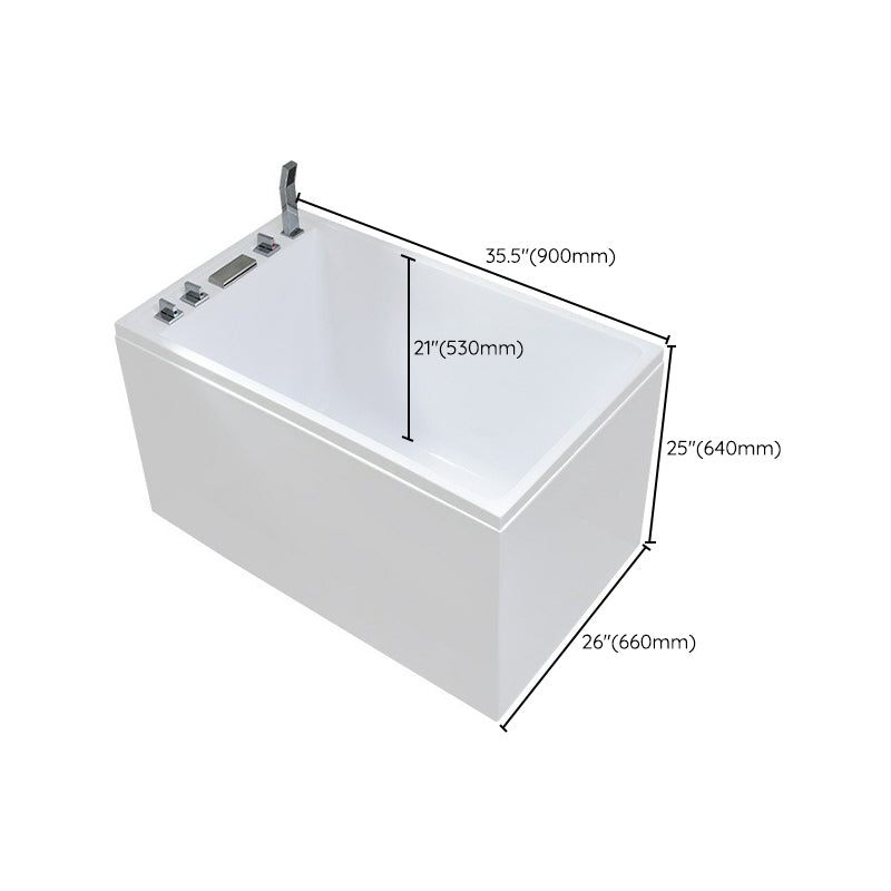 Modern Stand Alone White Bath Acrylic Rectangular Soaking Bathtub Clearhalo 'Bathroom Remodel & Bathroom Fixtures' 'Bathtubs' 'Home Improvement' 'home_improvement' 'home_improvement_bathtubs' 'Showers & Bathtubs' 7285245