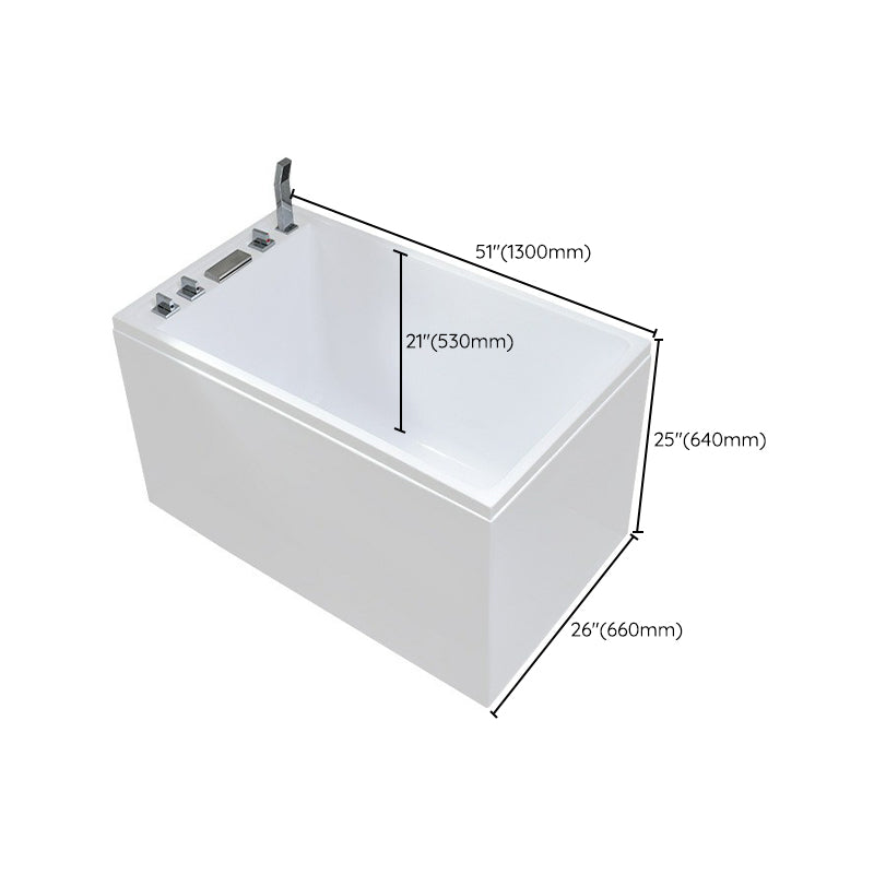 Modern Stand Alone White Bath Acrylic Rectangular Soaking Bathtub Clearhalo 'Bathroom Remodel & Bathroom Fixtures' 'Bathtubs' 'Home Improvement' 'home_improvement' 'home_improvement_bathtubs' 'Showers & Bathtubs' 7285253
