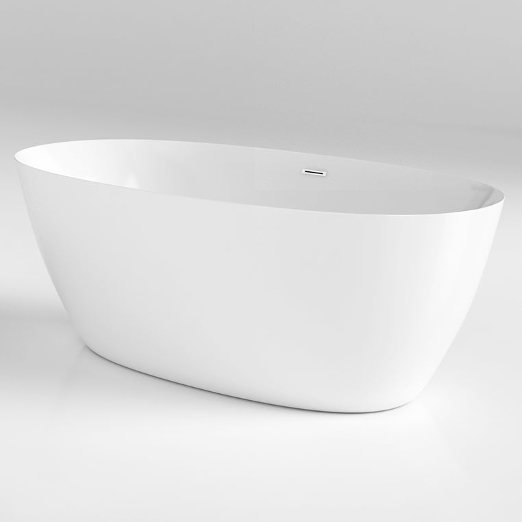Modern Oval Bathtub Freestanding Acrylic Soaking Back to Wall Bath White Tub Clearhalo 'Bathroom Remodel & Bathroom Fixtures' 'Bathtubs' 'Home Improvement' 'home_improvement' 'home_improvement_bathtubs' 'Showers & Bathtubs' 7285281