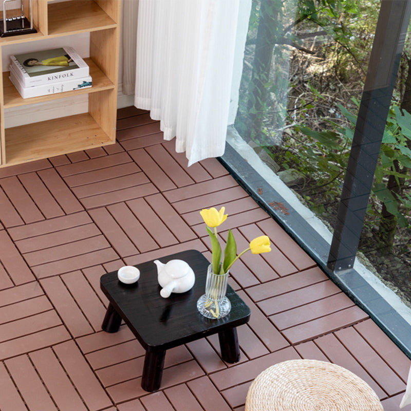 Modern Style WPC Flooring Anti-corrosion Square Wood Flooring Coffee Clearhalo 'Flooring 'Hardwood Flooring' 'hardwood_flooring' 'Home Improvement' 'home_improvement' 'home_improvement_hardwood_flooring' Walls and Ceiling' 7285393