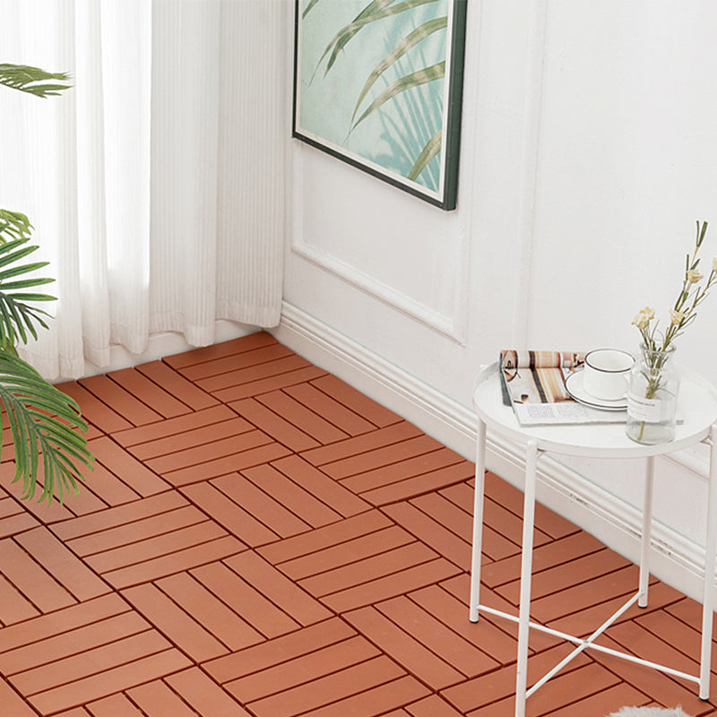 Modern Style WPC Flooring Anti-corrosion Square Wood Flooring Orange Red Clearhalo 'Flooring 'Hardwood Flooring' 'hardwood_flooring' 'Home Improvement' 'home_improvement' 'home_improvement_hardwood_flooring' Walls and Ceiling' 7285395