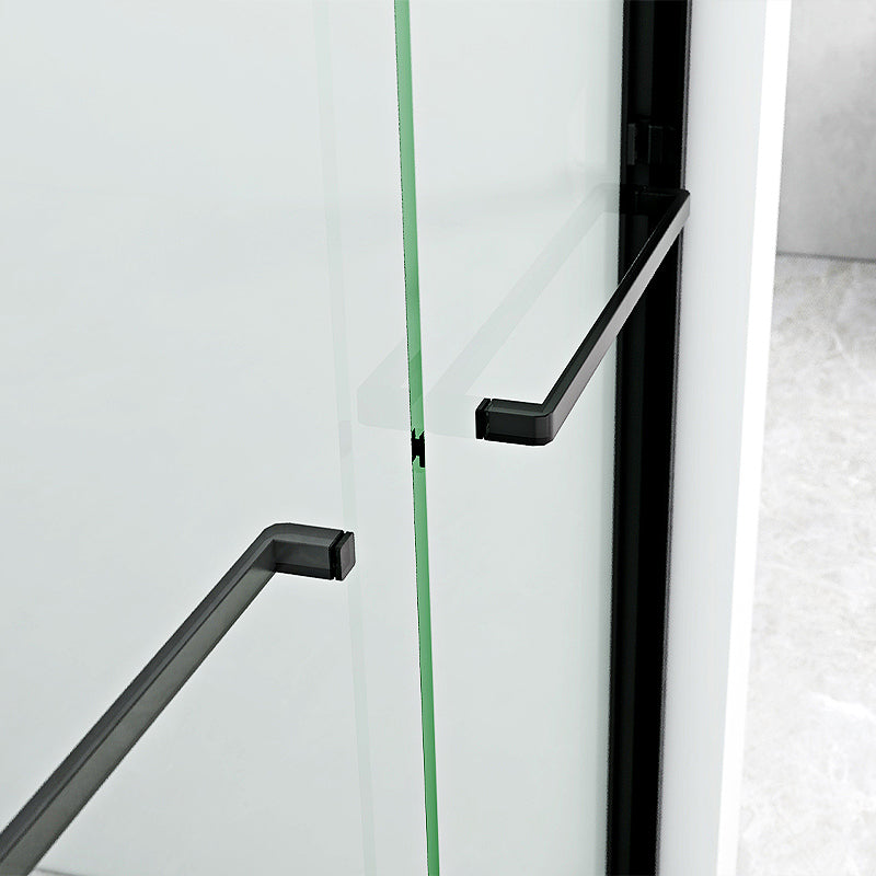 Semi Frameless Transparent Shower Bath Door Double Sliding Shower Bath Door Clearhalo 'Bathroom Remodel & Bathroom Fixtures' 'Home Improvement' 'home_improvement' 'home_improvement_shower_tub_doors' 'Shower and Tub Doors' 'shower_tub_doors' 'Showers & Bathtubs' 7285476