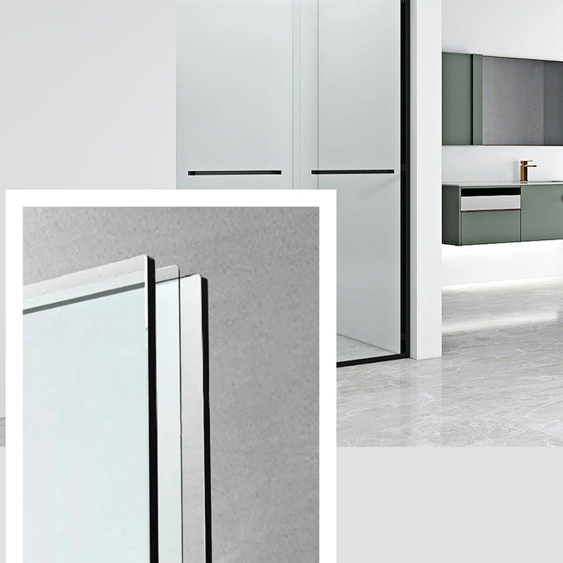 Semi Frameless Transparent Shower Bath Door Double Sliding Shower Bath Door Clearhalo 'Bathroom Remodel & Bathroom Fixtures' 'Home Improvement' 'home_improvement' 'home_improvement_shower_tub_doors' 'Shower and Tub Doors' 'shower_tub_doors' 'Showers & Bathtubs' 7285479