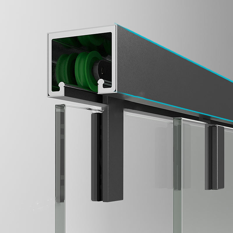 Double Sliding Shower Doors Semi-Frameless Clear Shower Door Clearhalo 'Bathroom Remodel & Bathroom Fixtures' 'Home Improvement' 'home_improvement' 'home_improvement_shower_tub_doors' 'Shower and Tub Doors' 'shower_tub_doors' 'Showers & Bathtubs' 7285489