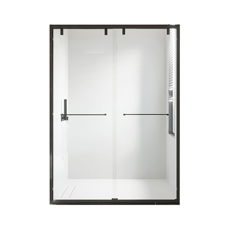 Double Sliding Shower Doors Semi-Frameless Clear Shower Door Clearhalo 'Bathroom Remodel & Bathroom Fixtures' 'Home Improvement' 'home_improvement' 'home_improvement_shower_tub_doors' 'Shower and Tub Doors' 'shower_tub_doors' 'Showers & Bathtubs' 7285490