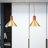 2/4/3 Heads Cone Multi Pendant Chandelier Industrial-Style Gold Finish Metal Swag Hanging Light Kit Clearhalo 'Art Deco Pendants' 'Cast Iron' 'Ceiling Lights' 'Ceramic' 'Crystal' 'Industrial Pendants' 'Industrial' 'Metal' 'Middle Century Pendants' 'Pendant Lights' 'Pendants' 'Tiffany' Lighting' 728610