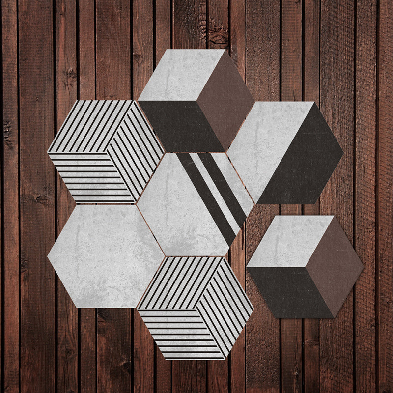 Peel & Stick Tile Stain Resistant Hexagonal Plastic Peel & Stick Tile 20-Pack White Clearhalo 'Flooring 'Home Improvement' 'home_improvement' 'home_improvement_peel_stick_blacksplash' 'Peel & Stick Backsplash Tile' 'peel_stick_blacksplash' 'Walls & Ceilings' Walls and Ceiling' 7286712