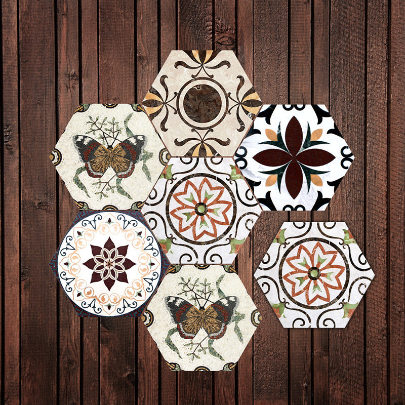 Peel & Stick Tile Stain Resistant Hexagonal Plastic Peel & Stick Tile 20-Pack Ivory Clearhalo 'Flooring 'Home Improvement' 'home_improvement' 'home_improvement_peel_stick_blacksplash' 'Peel & Stick Backsplash Tile' 'peel_stick_blacksplash' 'Walls & Ceilings' Walls and Ceiling' 7286713