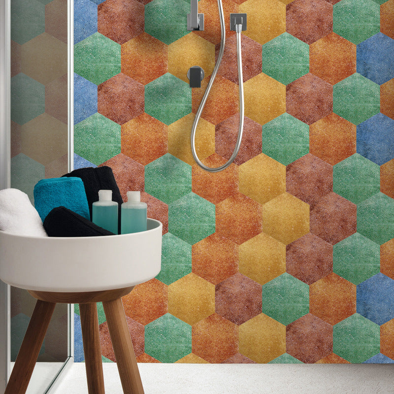 Peel & Stick Tile Stain Resistant Hexagonal Plastic Peel & Stick Tile 20-Pack Clearhalo 'Flooring 'Home Improvement' 'home_improvement' 'home_improvement_peel_stick_blacksplash' 'Peel & Stick Backsplash Tile' 'peel_stick_blacksplash' 'Walls & Ceilings' Walls and Ceiling' 7286714