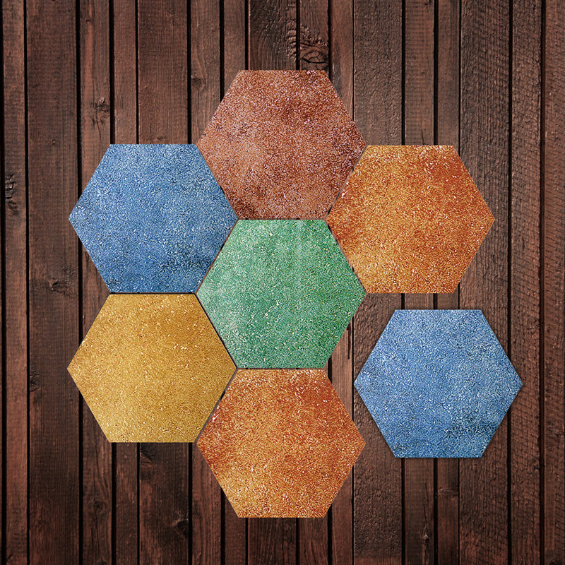 Peel & Stick Tile Stain Resistant Hexagonal Plastic Peel & Stick Tile 20-Pack Orange Clearhalo 'Flooring 'Home Improvement' 'home_improvement' 'home_improvement_peel_stick_blacksplash' 'Peel & Stick Backsplash Tile' 'peel_stick_blacksplash' 'Walls & Ceilings' Walls and Ceiling' 7286715
