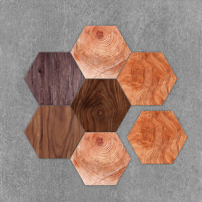 Peel & Stick Tile Stain Resistant Hexagonal Plastic Peel & Stick Tile 20-Pack Brown Clearhalo 'Flooring 'Home Improvement' 'home_improvement' 'home_improvement_peel_stick_blacksplash' 'Peel & Stick Backsplash Tile' 'peel_stick_blacksplash' 'Walls & Ceilings' Walls and Ceiling' 7286717