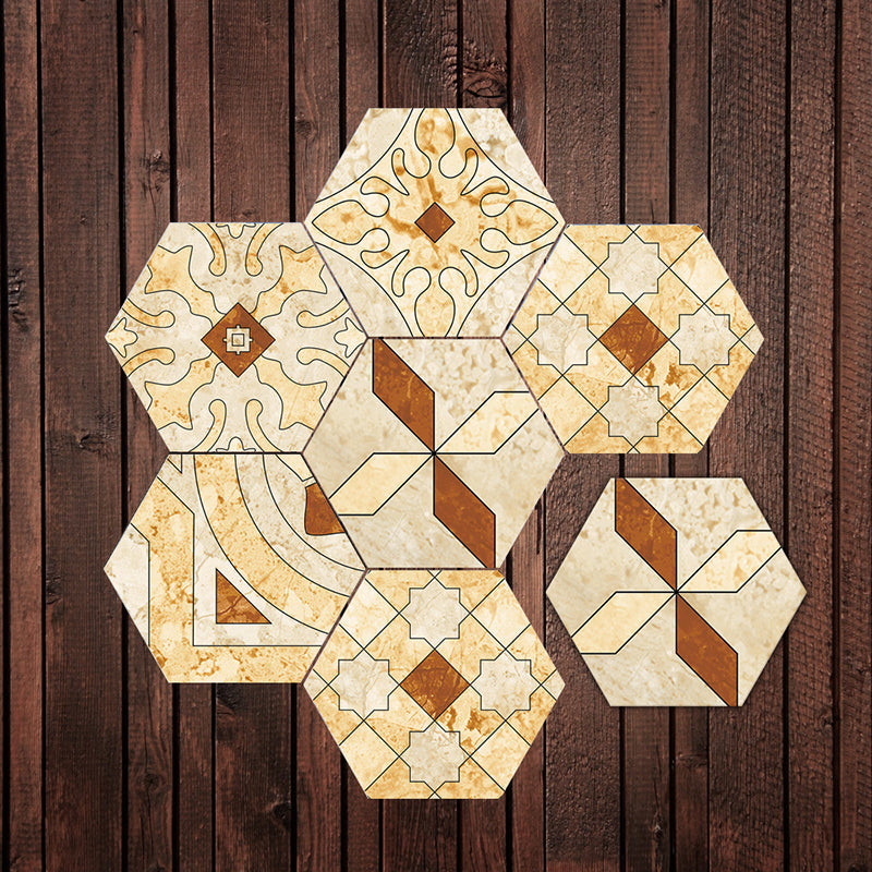 Peel & Stick Tile Stain Resistant Hexagonal Plastic Peel & Stick Tile 20-Pack Yellow Clearhalo 'Flooring 'Home Improvement' 'home_improvement' 'home_improvement_peel_stick_blacksplash' 'Peel & Stick Backsplash Tile' 'peel_stick_blacksplash' 'Walls & Ceilings' Walls and Ceiling' 7286719