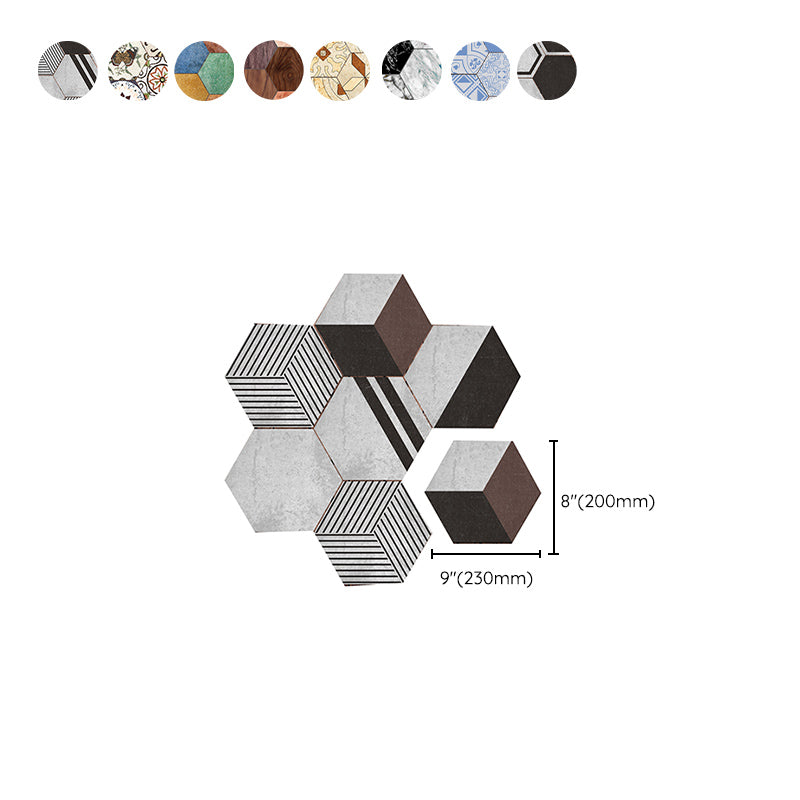 Peel & Stick Tile Stain Resistant Hexagonal Plastic Peel & Stick Tile 20-Pack Clearhalo 'Flooring 'Home Improvement' 'home_improvement' 'home_improvement_peel_stick_blacksplash' 'Peel & Stick Backsplash Tile' 'peel_stick_blacksplash' 'Walls & Ceilings' Walls and Ceiling' 7286729