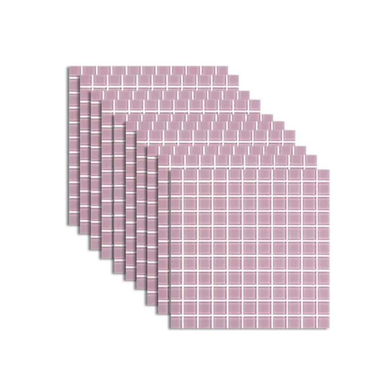 12" x 12" Peel & Stick Tie Glass Square Grid Mosaic Peel and Stick Tile 10-Pack Pink Clearhalo 'Flooring 'Home Improvement' 'home_improvement' 'home_improvement_peel_stick_blacksplash' 'Peel & Stick Backsplash Tile' 'peel_stick_blacksplash' 'Walls & Ceilings' Walls and Ceiling' 7286759