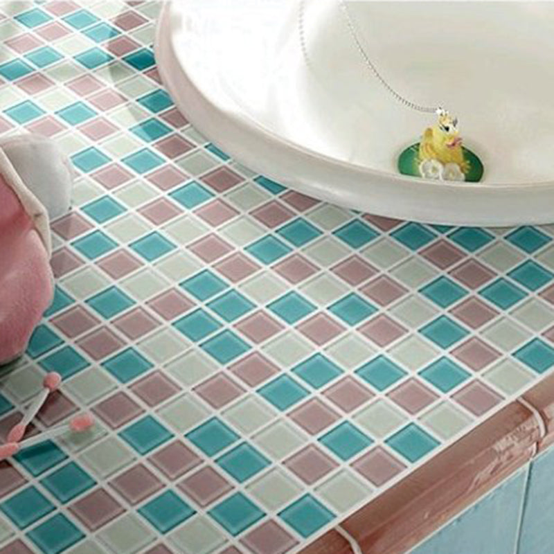 12" x 12" Peel & Stick Tie Glass Square Grid Mosaic Peel and Stick Tile 10-Pack Clearhalo 'Flooring 'Home Improvement' 'home_improvement' 'home_improvement_peel_stick_blacksplash' 'Peel & Stick Backsplash Tile' 'peel_stick_blacksplash' 'Walls & Ceilings' Walls and Ceiling' 7286768