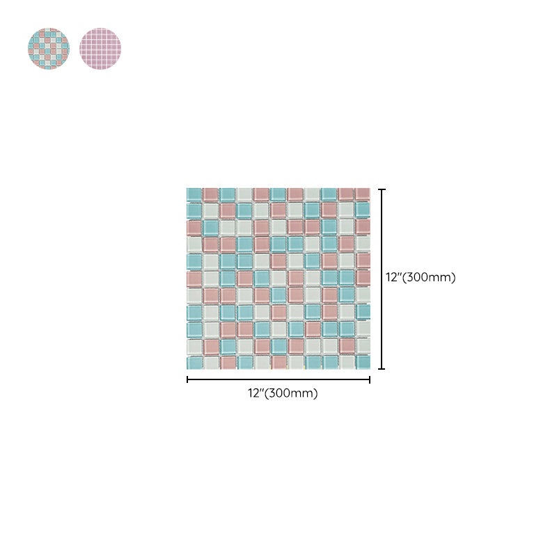 12" x 12" Peel & Stick Tie Glass Square Grid Mosaic Peel and Stick Tile 10-Pack Clearhalo 'Flooring 'Home Improvement' 'home_improvement' 'home_improvement_peel_stick_blacksplash' 'Peel & Stick Backsplash Tile' 'peel_stick_blacksplash' 'Walls & Ceilings' Walls and Ceiling' 7286769