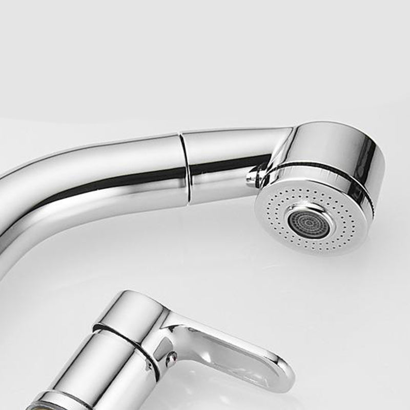 Modern Chrome Sink Faucet Brass Bathroom Low Arc Lifting Faucet Clearhalo 'Bathroom Remodel & Bathroom Fixtures' 'Bathroom Sink Faucets' 'Bathroom Sinks & Faucet Components' 'bathroom_sink_faucets' 'Home Improvement' 'home_improvement' 'home_improvement_bathroom_sink_faucets' 7286776