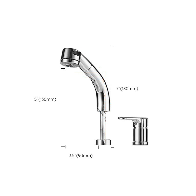 Modern Chrome Sink Faucet Brass Bathroom Low Arc Lifting Faucet Clearhalo 'Bathroom Remodel & Bathroom Fixtures' 'Bathroom Sink Faucets' 'Bathroom Sinks & Faucet Components' 'bathroom_sink_faucets' 'Home Improvement' 'home_improvement' 'home_improvement_bathroom_sink_faucets' 7286779