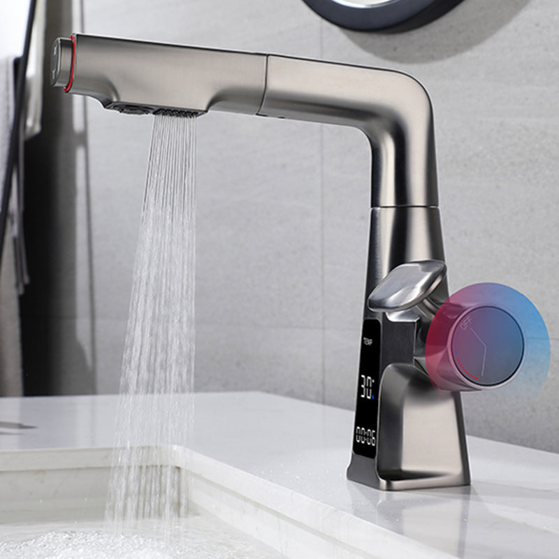 Modern Swivel Spout Sink Faucet Bathroom Low Arc Lifting Faucet Clearhalo 'Bathroom Remodel & Bathroom Fixtures' 'Bathroom Sink Faucets' 'Bathroom Sinks & Faucet Components' 'bathroom_sink_faucets' 'Home Improvement' 'home_improvement' 'home_improvement_bathroom_sink_faucets' 7286786