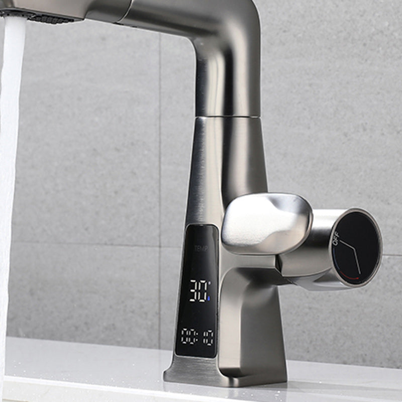 Modern Swivel Spout Sink Faucet Bathroom Low Arc Lifting Faucet Clearhalo 'Bathroom Remodel & Bathroom Fixtures' 'Bathroom Sink Faucets' 'Bathroom Sinks & Faucet Components' 'bathroom_sink_faucets' 'Home Improvement' 'home_improvement' 'home_improvement_bathroom_sink_faucets' 7286788
