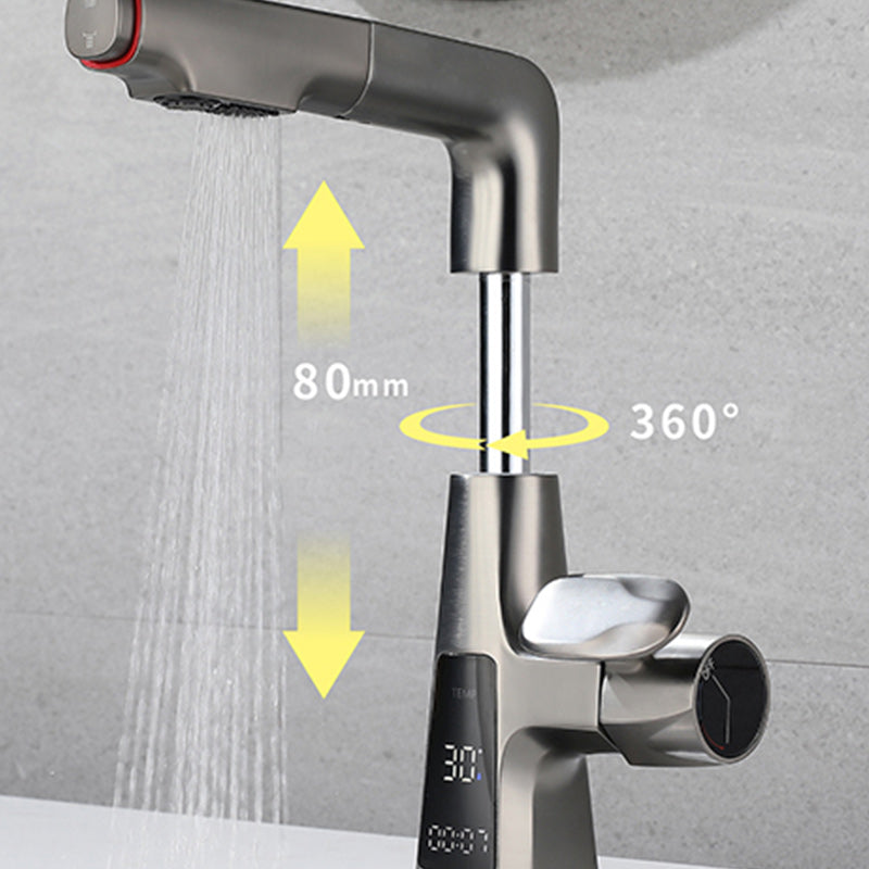 Modern Swivel Spout Sink Faucet Bathroom Low Arc Lifting Faucet Clearhalo 'Bathroom Remodel & Bathroom Fixtures' 'Bathroom Sink Faucets' 'Bathroom Sinks & Faucet Components' 'bathroom_sink_faucets' 'Home Improvement' 'home_improvement' 'home_improvement_bathroom_sink_faucets' 7286789