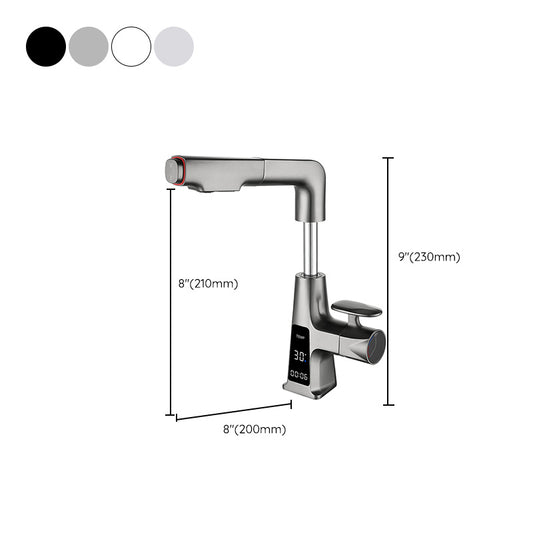 Modern Swivel Spout Sink Faucet Bathroom Low Arc Lifting Faucet Clearhalo 'Bathroom Remodel & Bathroom Fixtures' 'Bathroom Sink Faucets' 'Bathroom Sinks & Faucet Components' 'bathroom_sink_faucets' 'Home Improvement' 'home_improvement' 'home_improvement_bathroom_sink_faucets' 7286792