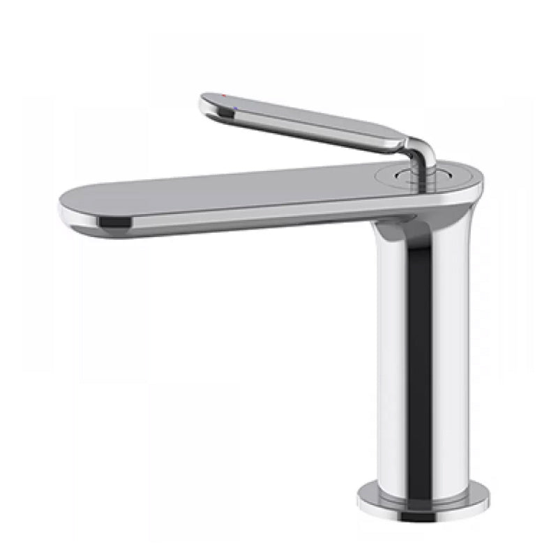 Square Single Hole Sink Faucet Low Arc Bathroom Brass Sink Faucet Silver Short Clearhalo 'Bathroom Remodel & Bathroom Fixtures' 'Bathroom Sink Faucets' 'Bathroom Sinks & Faucet Components' 'bathroom_sink_faucets' 'Home Improvement' 'home_improvement' 'home_improvement_bathroom_sink_faucets' 7286836