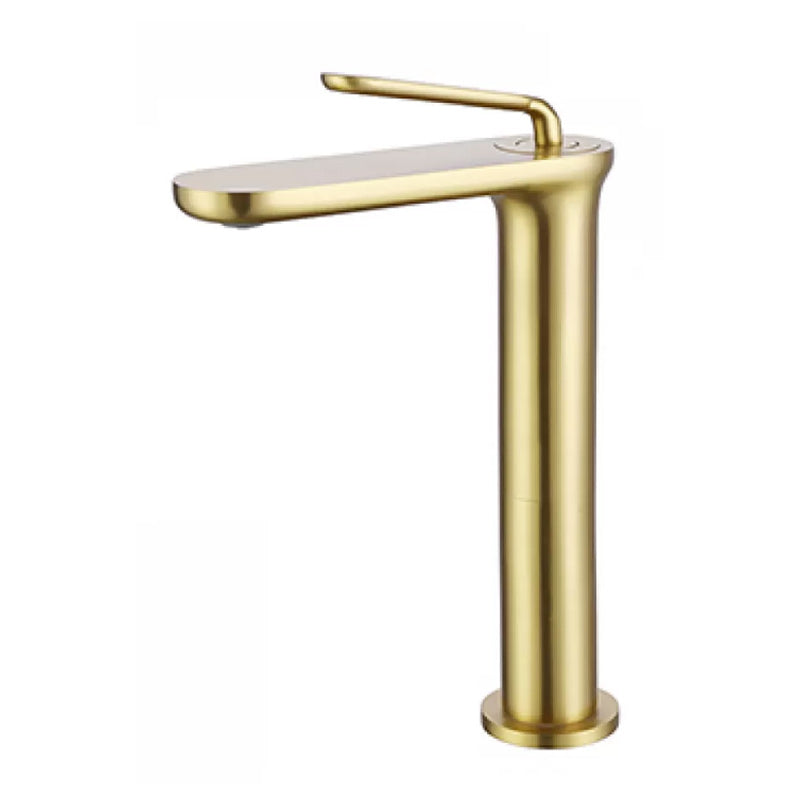 Square Single Hole Sink Faucet Low Arc Bathroom Brass Sink Faucet Gold Tall Clearhalo 'Bathroom Remodel & Bathroom Fixtures' 'Bathroom Sink Faucets' 'Bathroom Sinks & Faucet Components' 'bathroom_sink_faucets' 'Home Improvement' 'home_improvement' 'home_improvement_bathroom_sink_faucets' 7286851
