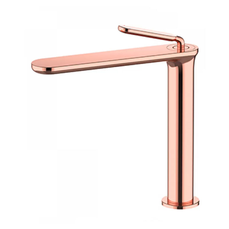 Square Single Hole Sink Faucet Low Arc Bathroom Brass Sink Faucet Rose Gold Tall Clearhalo 'Bathroom Remodel & Bathroom Fixtures' 'Bathroom Sink Faucets' 'Bathroom Sinks & Faucet Components' 'bathroom_sink_faucets' 'Home Improvement' 'home_improvement' 'home_improvement_bathroom_sink_faucets' 7286853