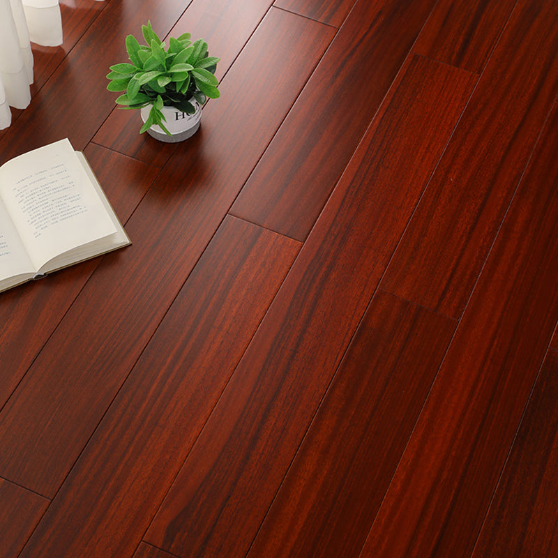 Modern Style Wood Flooring Scratch Resistant Rectangle Nail Wood Flooring 36"L x 5"W x 1"H Red Brown Clearhalo 'Flooring 'Hardwood Flooring' 'hardwood_flooring' 'Home Improvement' 'home_improvement' 'home_improvement_hardwood_flooring' Walls and Ceiling' 7286917