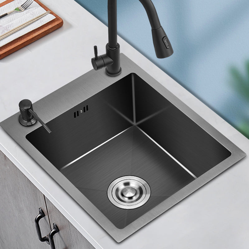 Stainless Steel Kitchen Sink Modern Bar Sink with Drain Strainer Kit Clearhalo 'Home Improvement' 'home_improvement' 'home_improvement_kitchen_sinks' 'Kitchen Remodel & Kitchen Fixtures' 'Kitchen Sinks & Faucet Components' 'Kitchen Sinks' 'kitchen_sinks' 7286933