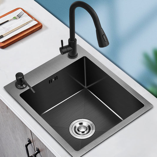 Stainless Steel Kitchen Sink Modern Bar Sink with Drain Strainer Kit Clearhalo 'Home Improvement' 'home_improvement' 'home_improvement_kitchen_sinks' 'Kitchen Remodel & Kitchen Fixtures' 'Kitchen Sinks & Faucet Components' 'Kitchen Sinks' 'kitchen_sinks' 7286938