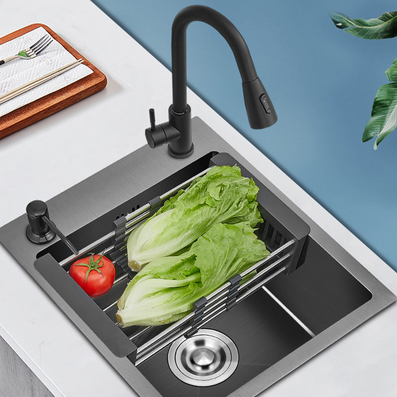 Stainless Steel Kitchen Sink Modern Bar Sink with Drain Strainer Kit Clearhalo 'Home Improvement' 'home_improvement' 'home_improvement_kitchen_sinks' 'Kitchen Remodel & Kitchen Fixtures' 'Kitchen Sinks & Faucet Components' 'Kitchen Sinks' 'kitchen_sinks' 7286940