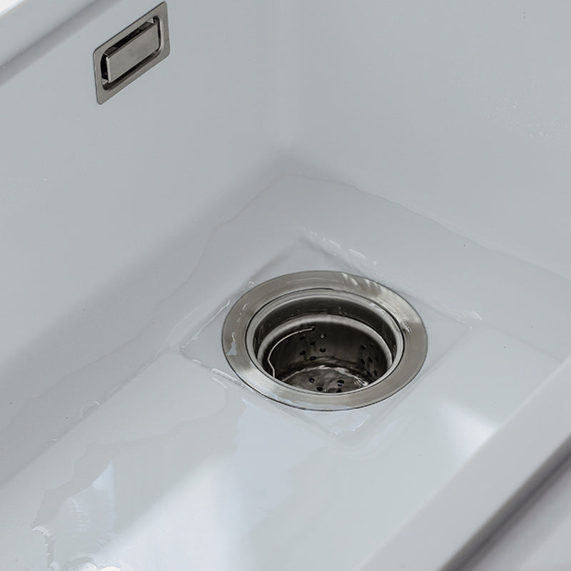 Quartz Kitchen Sink Modern 1-Bowl White Kitchen Sink with Rectangular Shape Clearhalo 'Home Improvement' 'home_improvement' 'home_improvement_kitchen_sinks' 'Kitchen Remodel & Kitchen Fixtures' 'Kitchen Sinks & Faucet Components' 'Kitchen Sinks' 'kitchen_sinks' 7286958