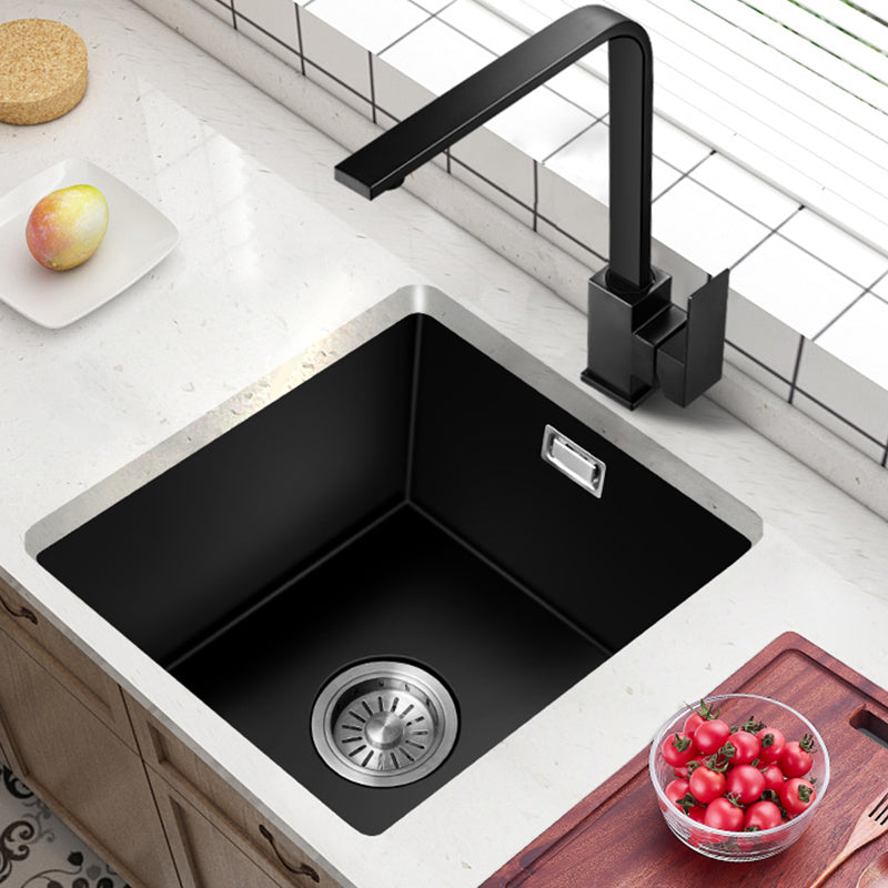Quartz Kitchen Sink Single Bowl Drop-In Kitchen Sink with Rectangular Shape Clearhalo 'Home Improvement' 'home_improvement' 'home_improvement_kitchen_sinks' 'Kitchen Remodel & Kitchen Fixtures' 'Kitchen Sinks & Faucet Components' 'Kitchen Sinks' 'kitchen_sinks' 7286970