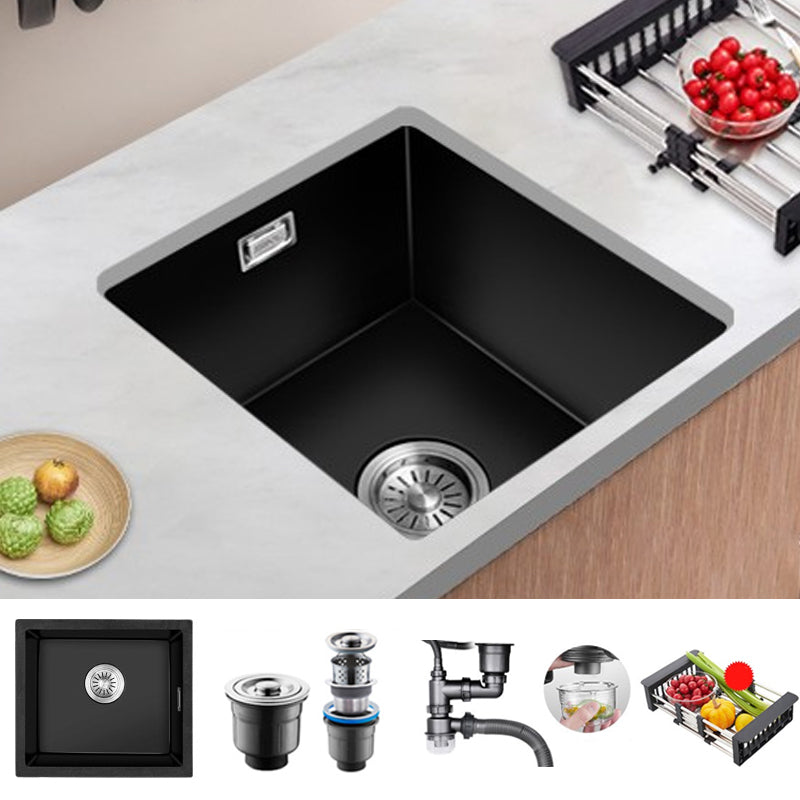 Quartz Kitchen Sink Single Bowl Drop-In Kitchen Sink with Rectangular Shape 16.5"L x 13.8"W x 8.7"H Sink Only None Clearhalo 'Home Improvement' 'home_improvement' 'home_improvement_kitchen_sinks' 'Kitchen Remodel & Kitchen Fixtures' 'Kitchen Sinks & Faucet Components' 'Kitchen Sinks' 'kitchen_sinks' 7286971