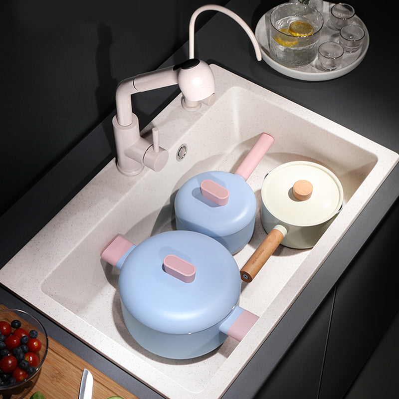 Single Bowl Kitchen Sink Quartz Modern Kitchen Sink with Strainer Clearhalo 'Home Improvement' 'home_improvement' 'home_improvement_kitchen_sinks' 'Kitchen Remodel & Kitchen Fixtures' 'Kitchen Sinks & Faucet Components' 'Kitchen Sinks' 'kitchen_sinks' 7287000