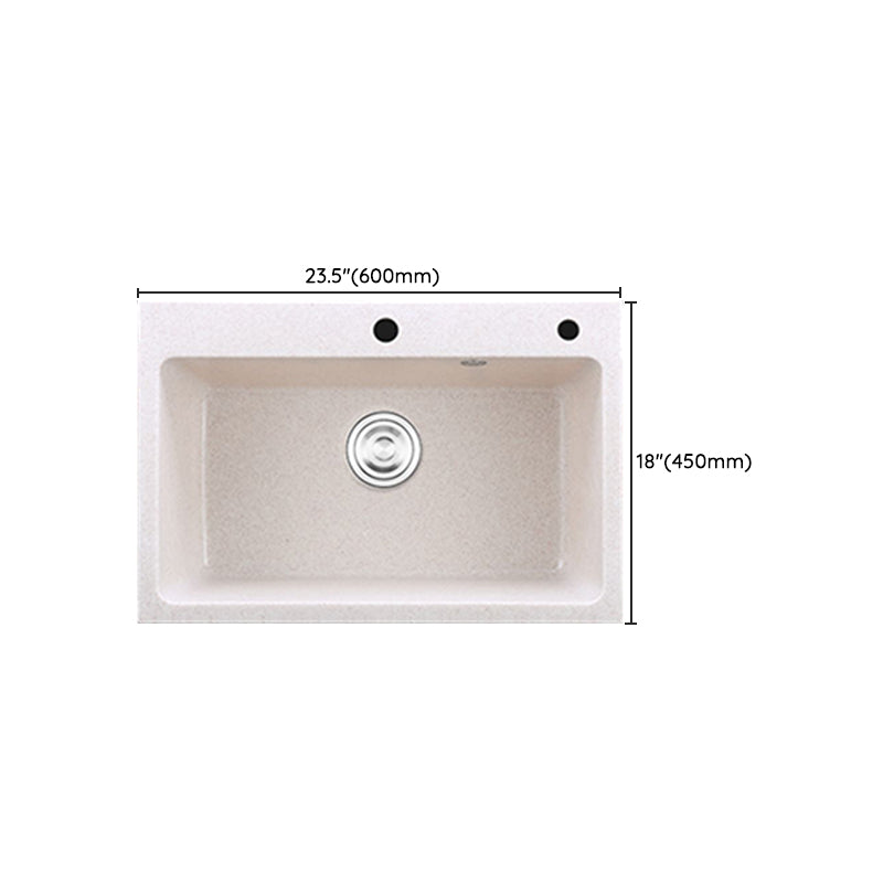 Single Bowl Kitchen Sink Quartz Modern Kitchen Sink with Strainer Clearhalo 'Home Improvement' 'home_improvement' 'home_improvement_kitchen_sinks' 'Kitchen Remodel & Kitchen Fixtures' 'Kitchen Sinks & Faucet Components' 'Kitchen Sinks' 'kitchen_sinks' 7287011