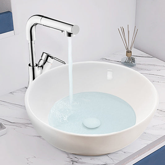 White Porcelain Bathroom Sink with Overflow Vessel Bathroom Sink Clearhalo 'Bathroom Remodel & Bathroom Fixtures' 'Bathroom Sinks & Faucet Components' 'Bathroom Sinks' 'bathroom_sink' 'Home Improvement' 'home_improvement' 'home_improvement_bathroom_sink' 7287094