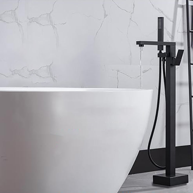 Traditional Floor Mounted Swivel Freestanding Tub Filler Metal Freestanding Faucet Clearhalo 'Bathroom Remodel & Bathroom Fixtures' 'Bathtub Faucets' 'bathtub_faucets' 'Home Improvement' 'home_improvement' 'home_improvement_bathtub_faucets' 7287165