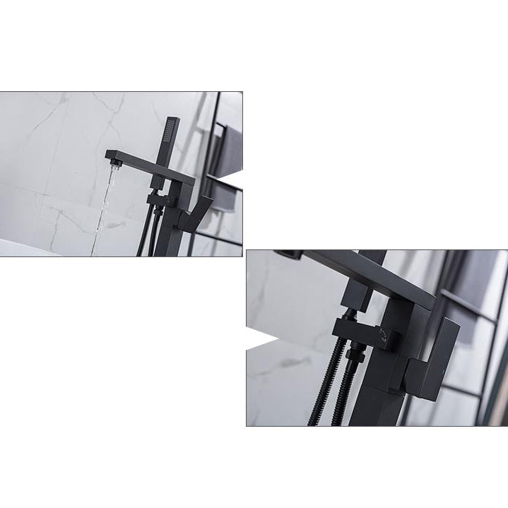 Traditional Floor Mounted Swivel Freestanding Tub Filler Metal Freestanding Faucet Clearhalo 'Bathroom Remodel & Bathroom Fixtures' 'Bathtub Faucets' 'bathtub_faucets' 'Home Improvement' 'home_improvement' 'home_improvement_bathtub_faucets' 7287167