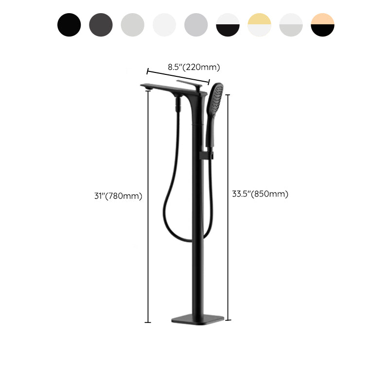 Traditional Floor Mounted Swivel Freestanding Tub Filler Metal Freestanding Faucet Clearhalo 'Bathroom Remodel & Bathroom Fixtures' 'Bathtub Faucets' 'bathtub_faucets' 'Home Improvement' 'home_improvement' 'home_improvement_bathtub_faucets' 7287180