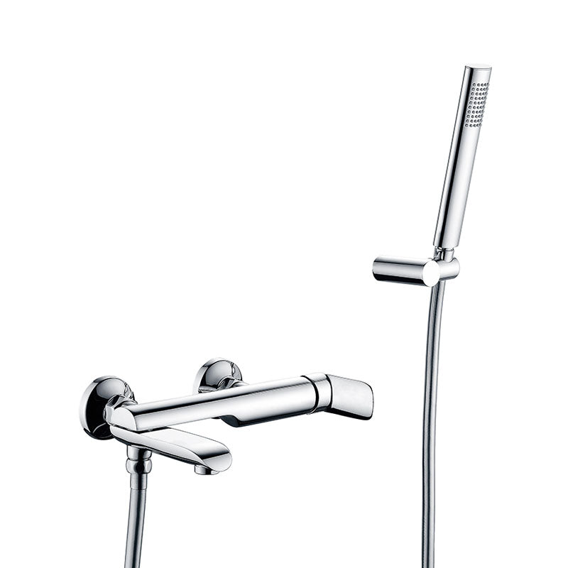 Modern Bathtub Faucet Brass Handheld Shower Head Single Rod Handle Bathtub Faucet Clearhalo 'Bathroom Remodel & Bathroom Fixtures' 'Bathtub Faucets' 'bathtub_faucets' 'Home Improvement' 'home_improvement' 'home_improvement_bathtub_faucets' 7287217
