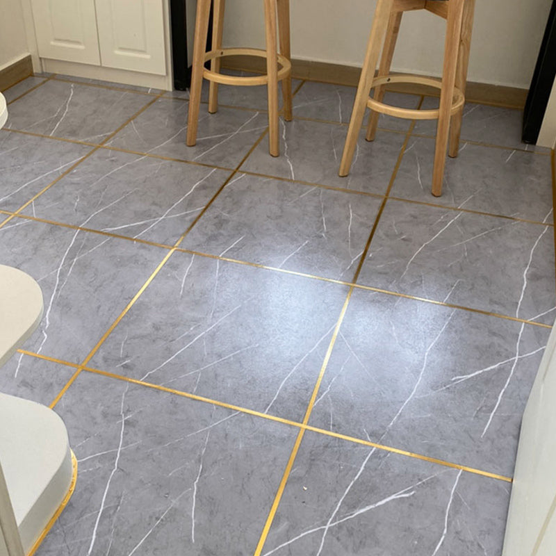 Modern Vinyl Floor Tiles Peel & Stick Marble Printed PVC Flooring Grey 10-Piece Set Clearhalo 'Flooring 'Home Improvement' 'home_improvement' 'home_improvement_vinyl_flooring' 'Vinyl Flooring' 'vinyl_flooring' Walls and Ceiling' 7287315